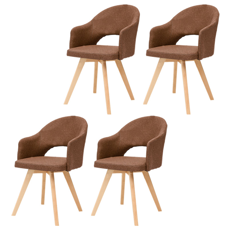 Contemporary Upholstered Study Room Arm Chair Matte Finish Open Dining Chair Coffee 4 Piece Set Clearhalo ' kitchen&dining_furn' 'Dining Chairs' 'Dining Tables & Seating' 'dining_chair' 'furn' 'furn_dining_chair' 'Furniture' 'furniture_dining_chair' 'Kitchen & Dining Furniture' 'kitchen' 3998493