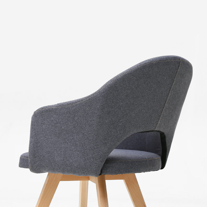 Contemporary Upholstered Study Room Arm Chair Matte Finish Open Dining Chair Clearhalo ' kitchen&dining_furn' 'Dining Chairs' 'Dining Tables & Seating' 'dining_chair' 'furn' 'furn_dining_chair' 'Furniture' 'furniture_dining_chair' 'Kitchen & Dining Furniture' 'kitchen' 3998494