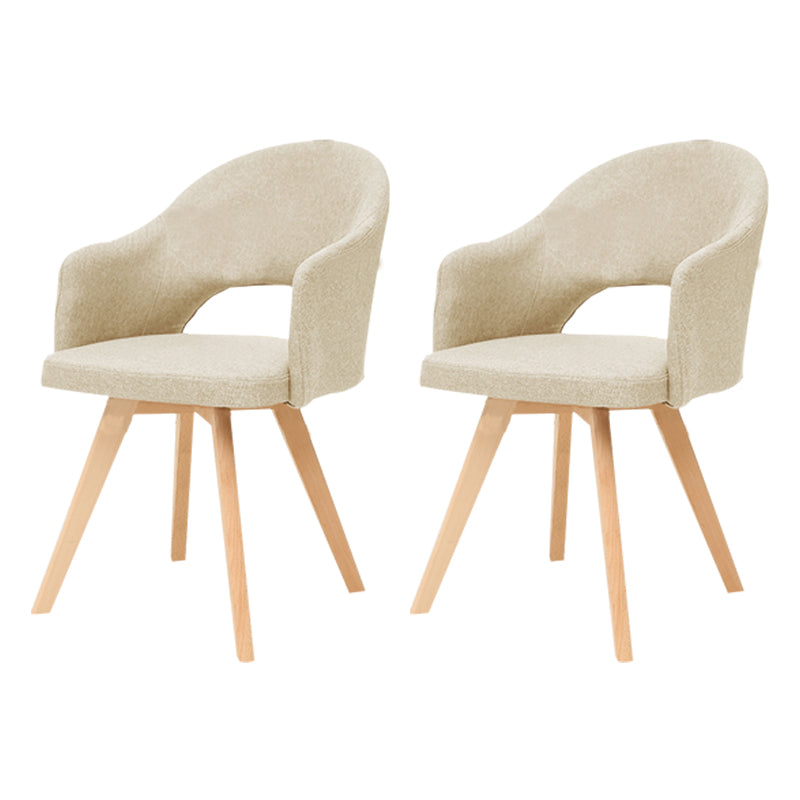 Contemporary Upholstered Study Room Arm Chair Matte Finish Open Dining Chair Light Camel 2 Piece Set Clearhalo ' kitchen&dining_furn' 'Dining Chairs' 'Dining Tables & Seating' 'dining_chair' 'furn' 'furn_dining_chair' 'Furniture' 'furniture_dining_chair' 'Kitchen & Dining Furniture' 'kitchen' 3998498
