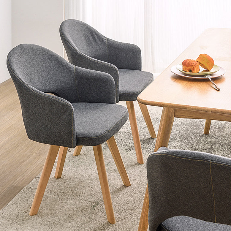 Contemporary Upholstered Study Room Arm Chair Matte Finish Open Dining Chair Clearhalo ' kitchen&dining_furn' 'Dining Chairs' 'Dining Tables & Seating' 'dining_chair' 'furn' 'furn_dining_chair' 'Furniture' 'furniture_dining_chair' 'Kitchen & Dining Furniture' 'kitchen' 3998501