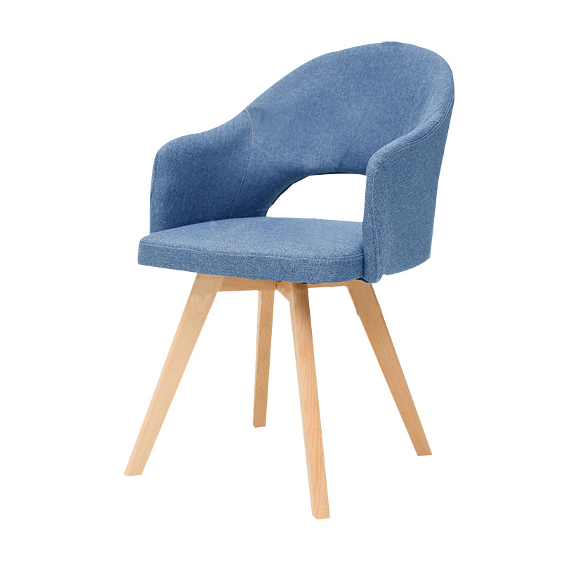 Contemporary Upholstered Study Room Arm Chair Matte Finish Open Dining Chair Lake Blue 1 Piece Clearhalo ' kitchen&dining_furn' 'Dining Chairs' 'Dining Tables & Seating' 'dining_chair' 'furn' 'furn_dining_chair' 'Furniture' 'furniture_dining_chair' 'Kitchen & Dining Furniture' 'kitchen' 3998502