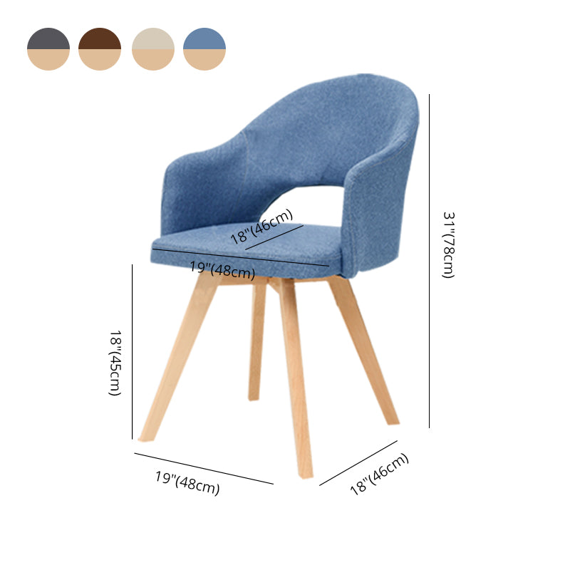 Contemporary Upholstered Study Room Arm Chair Matte Finish Open Dining Chair Clearhalo ' kitchen&dining_furn' 'Dining Chairs' 'Dining Tables & Seating' 'dining_chair' 'furn' 'furn_dining_chair' 'Furniture' 'furniture_dining_chair' 'Kitchen & Dining Furniture' 'kitchen' 3998506