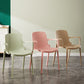 Scandinavian Plastic Dining Arm Chairs Stackable Solid Back Armchairs (Set of 4) Clearhalo ' kitchen&dining_furn' 'Dining Chairs' 'Dining Tables & Seating' 'dining_chair' 'furn' 'furn_dining_chair' 'Furniture' 'furniture_dining_chair' 'Kitchen & Dining Furniture' 'kitchen' 3998509