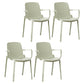 Scandinavian Plastic Dining Arm Chairs Stackable Solid Back Armchairs (Set of 4) Green Clearhalo ' kitchen&dining_furn' 'Dining Chairs' 'Dining Tables & Seating' 'dining_chair' 'furn' 'furn_dining_chair' 'Furniture' 'furniture_dining_chair' 'Kitchen & Dining Furniture' 'kitchen' 3998510