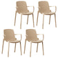 Scandinavian Plastic Dining Arm Chairs Stackable Solid Back Armchairs (Set of 4) Camel Clearhalo ' kitchen&dining_furn' 'Dining Chairs' 'Dining Tables & Seating' 'dining_chair' 'furn' 'furn_dining_chair' 'Furniture' 'furniture_dining_chair' 'Kitchen & Dining Furniture' 'kitchen' 3998513