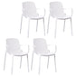 Scandinavian Plastic Dining Arm Chairs Stackable Solid Back Armchairs (Set of 4) White Clearhalo ' kitchen&dining_furn' 'Dining Chairs' 'Dining Tables & Seating' 'dining_chair' 'furn' 'furn_dining_chair' 'Furniture' 'furniture_dining_chair' 'Kitchen & Dining Furniture' 'kitchen' 3998519