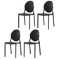 Scandinavian Plastic Armless Dining Chairs Stackable Dining Side Chairs (Set of 4) Black Clearhalo ' kitchen&dining_furn' 'Dining Chairs' 'Dining Tables & Seating' 'dining_chair' 'furn' 'furn_dining_chair' 'Furniture' 'furniture_dining_chair' 'Kitchen & Dining Furniture' 'kitchen' 3998532