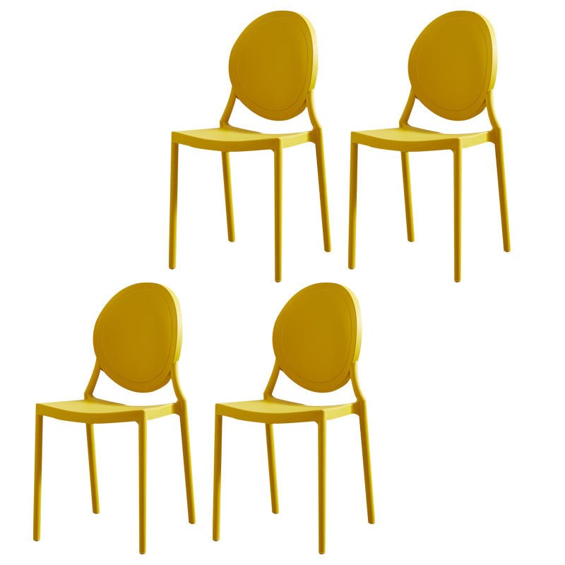 Scandinavian Plastic Armless Dining Chairs Stackable Dining Side Chairs (Set of 4) Ginger Clearhalo ' kitchen&dining_furn' 'Dining Chairs' 'Dining Tables & Seating' 'dining_chair' 'furn' 'furn_dining_chair' 'Furniture' 'furniture_dining_chair' 'Kitchen & Dining Furniture' 'kitchen' 3998538