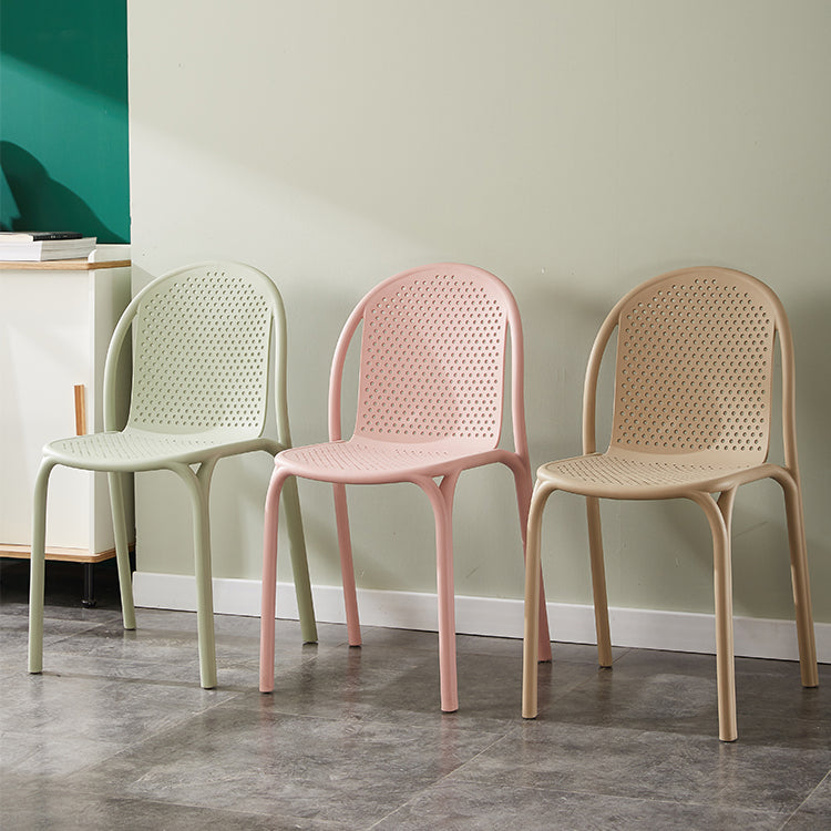 Stackable Plastic Dining Side Chair Scandinavian Armless Dining Chairs (Set of 4) Clearhalo ' kitchen&dining_furn' 'Dining Chairs' 'Dining Tables & Seating' 'dining_chair' 'furn' 'furn_dining_chair' 'Furniture' 'furniture_dining_chair' 'Kitchen & Dining Furniture' 'kitchen' 3998547