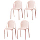 Stackable Plastic Dining Side Chair Scandinavian Armless Dining Chairs (Set of 4) Pink Clearhalo ' kitchen&dining_furn' 'Dining Chairs' 'Dining Tables & Seating' 'dining_chair' 'furn' 'furn_dining_chair' 'Furniture' 'furniture_dining_chair' 'Kitchen & Dining Furniture' 'kitchen' 3998548