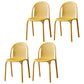 Stackable Plastic Dining Side Chair Scandinavian Armless Dining Chairs (Set of 4) Yellow Clearhalo ' kitchen&dining_furn' 'Dining Chairs' 'Dining Tables & Seating' 'dining_chair' 'furn' 'furn_dining_chair' 'Furniture' 'furniture_dining_chair' 'Kitchen & Dining Furniture' 'kitchen' 3998549