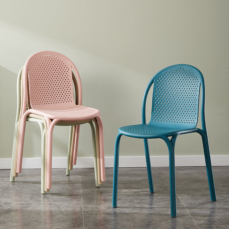 Stackable Plastic Dining Side Chair Scandinavian Armless Dining Chairs (Set of 4) Clearhalo ' kitchen&dining_furn' 'Dining Chairs' 'Dining Tables & Seating' 'dining_chair' 'furn' 'furn_dining_chair' 'Furniture' 'furniture_dining_chair' 'Kitchen & Dining Furniture' 'kitchen' 3998550