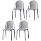 Stackable Plastic Dining Side Chair Scandinavian Armless Dining Chairs (Set of 4) Grey Clearhalo ' kitchen&dining_furn' 'Dining Chairs' 'Dining Tables & Seating' 'dining_chair' 'furn' 'furn_dining_chair' 'Furniture' 'furniture_dining_chair' 'Kitchen & Dining Furniture' 'kitchen' 3998553
