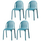Stackable Plastic Dining Side Chair Scandinavian Armless Dining Chairs (Set of 4) Peacock Blue Clearhalo ' kitchen&dining_furn' 'Dining Chairs' 'Dining Tables & Seating' 'dining_chair' 'furn' 'furn_dining_chair' 'Furniture' 'furniture_dining_chair' 'Kitchen & Dining Furniture' 'kitchen' 3998557