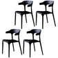 Scandinavian Plastic Dining Arm Chairs Home Open Back Armchairs (Set of 4) Black Clearhalo ' kitchen&dining_furn' 'Dining Chairs' 'Dining Tables & Seating' 'dining_chair' 'furn' 'furn_dining_chair' 'Furniture' 'furniture_dining_chair' 'Kitchen & Dining Furniture' 'kitchen' 3998565