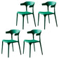 Scandinavian Plastic Dining Arm Chairs Home Open Back Armchairs (Set of 4) Green Clearhalo ' kitchen&dining_furn' 'Dining Chairs' 'Dining Tables & Seating' 'dining_chair' 'furn' 'furn_dining_chair' 'Furniture' 'furniture_dining_chair' 'Kitchen & Dining Furniture' 'kitchen' 3998566