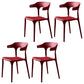 Scandinavian Plastic Dining Arm Chairs Home Open Back Armchairs (Set of 4) Red Clearhalo ' kitchen&dining_furn' 'Dining Chairs' 'Dining Tables & Seating' 'dining_chair' 'furn' 'furn_dining_chair' 'Furniture' 'furniture_dining_chair' 'Kitchen & Dining Furniture' 'kitchen' 3998568