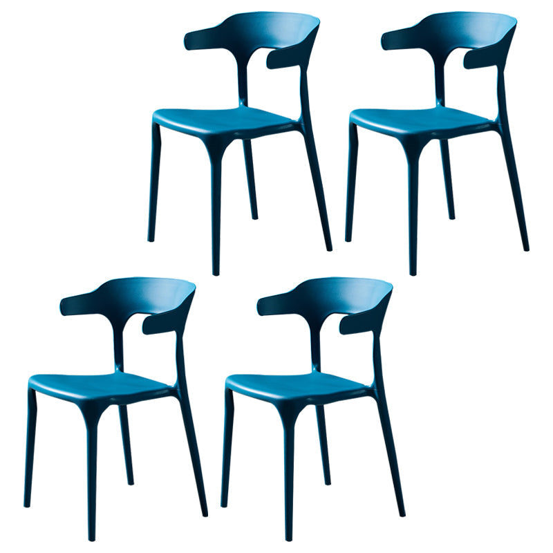 Scandinavian Plastic Dining Arm Chairs Home Open Back Armchairs (Set of 4) Blue Clearhalo ' kitchen&dining_furn' 'Dining Chairs' 'Dining Tables & Seating' 'dining_chair' 'furn' 'furn_dining_chair' 'Furniture' 'furniture_dining_chair' 'Kitchen & Dining Furniture' 'kitchen' 3998570