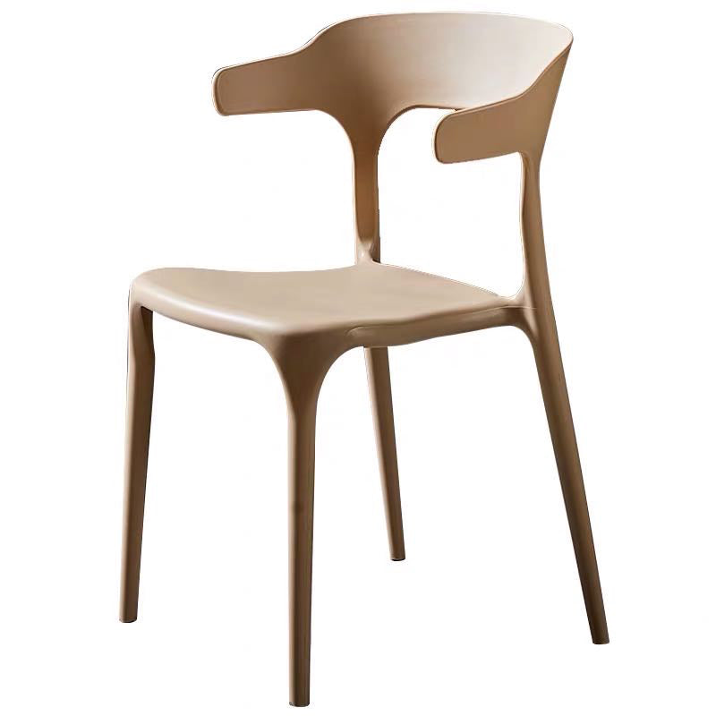 Scandinavian Plastic Dining Arm Chairs Home Open Back Armchairs (Set of 4) Clearhalo ' kitchen&dining_furn' 'Dining Chairs' 'Dining Tables & Seating' 'dining_chair' 'furn' 'furn_dining_chair' 'Furniture' 'furniture_dining_chair' 'Kitchen & Dining Furniture' 'kitchen' 3998573