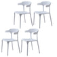 Scandinavian Plastic Dining Arm Chairs Home Open Back Armchairs (Set of 4) White Clearhalo ' kitchen&dining_furn' 'Dining Chairs' 'Dining Tables & Seating' 'dining_chair' 'furn' 'furn_dining_chair' 'Furniture' 'furniture_dining_chair' 'Kitchen & Dining Furniture' 'kitchen' 3998574