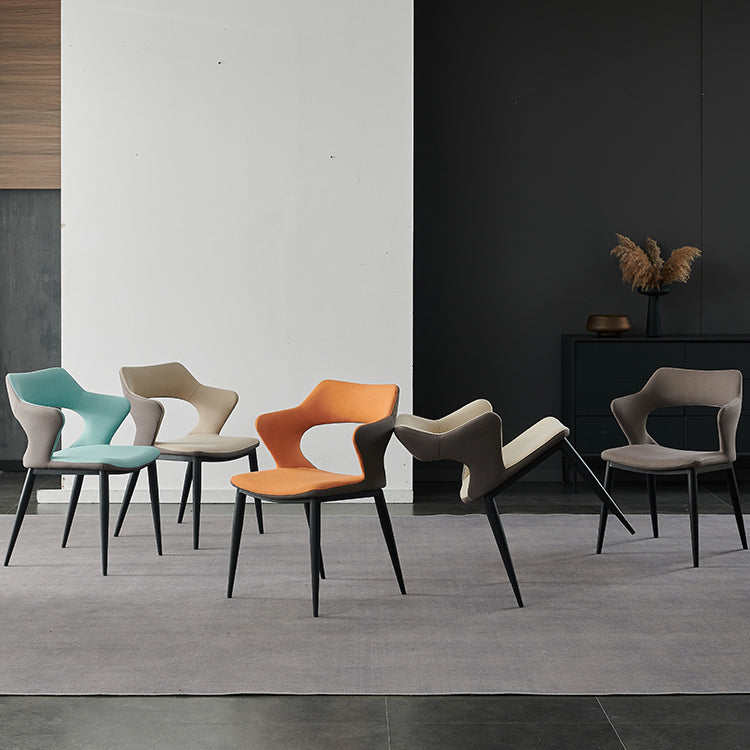 Minimalist Style Open Back Dining Side Chairs Upholstered Arm Dining Chairs (Set of 2) Clearhalo ' kitchen&dining_furn' 'Dining Chairs' 'Dining Tables & Seating' 'dining_chair' 'furn' 'furn_dining_chair' 'Furniture' 'furniture_dining_chair' 'Kitchen & Dining Furniture' 'kitchen' 3998587