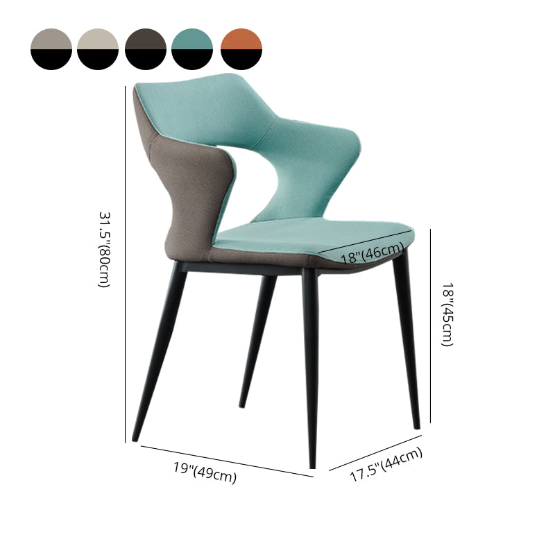 Minimalist Style Open Back Dining Side Chairs Upholstered Arm Dining Chairs (Set of 2) Clearhalo ' kitchen&dining_furn' 'Dining Chairs' 'Dining Tables & Seating' 'dining_chair' 'furn' 'furn_dining_chair' 'Furniture' 'furniture_dining_chair' 'Kitchen & Dining Furniture' 'kitchen' 3998598