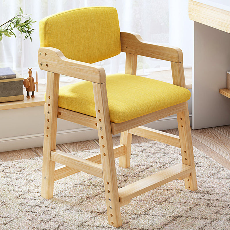 Wood Modern Indoor-Outdoor Chair Open Back Dining Single Chair with Arm Yellow Clearhalo ' kitchen&dining_furn' 'Dining Chairs' 'Dining Tables & Seating' 'dining_chair' 'furn' 'furn_dining_chair' 'Furniture' 'furniture_dining_chair' 'Kitchen & Dining Furniture' 'kitchen' 3998604