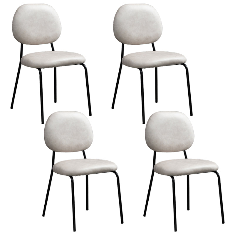 Glam Metal Dining Room Armless Chairs Open Back Dining Side Chair for Restaurant White 4 Piece Set Clearhalo ' kitchen&dining_furn' 'Dining Chairs' 'Dining Tables & Seating' 'dining_chair' 'furn' 'furn_dining_chair' 'Furniture' 'furniture_dining_chair' 'Kitchen & Dining Furniture' 'kitchen' 3998617