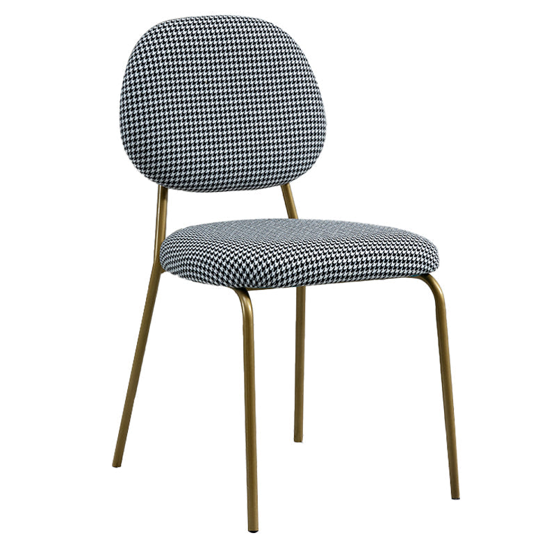 Glam Metal Dining Room Armless Chairs Open Back Dining Side Chair for Restaurant Clearhalo ' kitchen&dining_furn' 'Dining Chairs' 'Dining Tables & Seating' 'dining_chair' 'furn' 'furn_dining_chair' 'Furniture' 'furniture_dining_chair' 'Kitchen & Dining Furniture' 'kitchen' 3998620