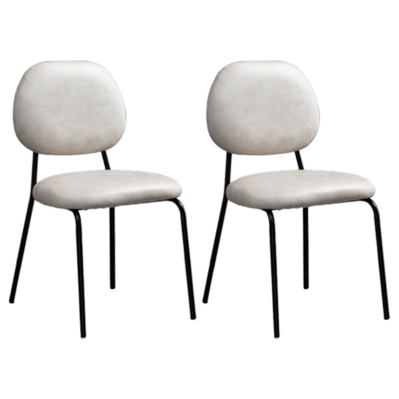 Glam Metal Dining Room Armless Chairs Open Back Dining Side Chair for Restaurant White 2 Piece Set Clearhalo ' kitchen&dining_furn' 'Dining Chairs' 'Dining Tables & Seating' 'dining_chair' 'furn' 'furn_dining_chair' 'Furniture' 'furniture_dining_chair' 'Kitchen & Dining Furniture' 'kitchen' 3998622