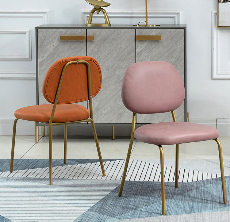 Glam Metal Dining Room Armless Chairs Open Back Dining Side Chair for Restaurant Clearhalo ' kitchen&dining_furn' 'Dining Chairs' 'Dining Tables & Seating' 'dining_chair' 'furn' 'furn_dining_chair' 'Furniture' 'furniture_dining_chair' 'Kitchen & Dining Furniture' 'kitchen' 3998630