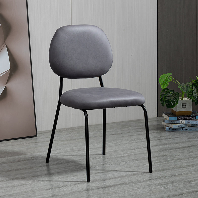 Glam Metal Dining Room Armless Chairs Open Back Dining Side Chair for Restaurant Dark Gray 1 Piece Clearhalo ' kitchen&dining_furn' 'Dining Chairs' 'Dining Tables & Seating' 'dining_chair' 'furn' 'furn_dining_chair' 'Furniture' 'furniture_dining_chair' 'Kitchen & Dining Furniture' 'kitchen' 3998632