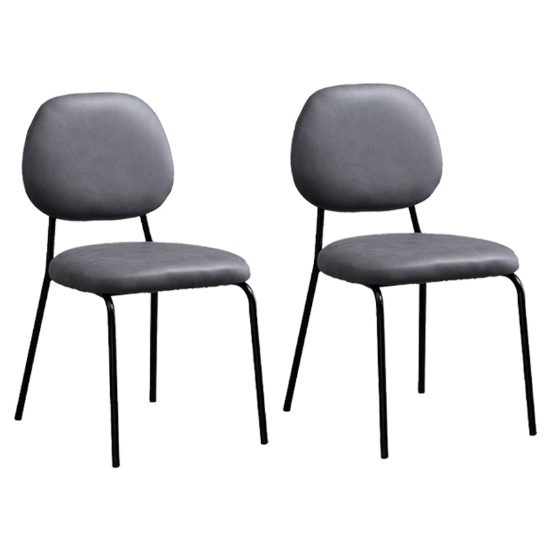 Glam Metal Dining Room Armless Chairs Open Back Dining Side Chair for Restaurant Dark Gray 2 Piece Set Clearhalo ' kitchen&dining_furn' 'Dining Chairs' 'Dining Tables & Seating' 'dining_chair' 'furn' 'furn_dining_chair' 'Furniture' 'furniture_dining_chair' 'Kitchen & Dining Furniture' 'kitchen' 3998633