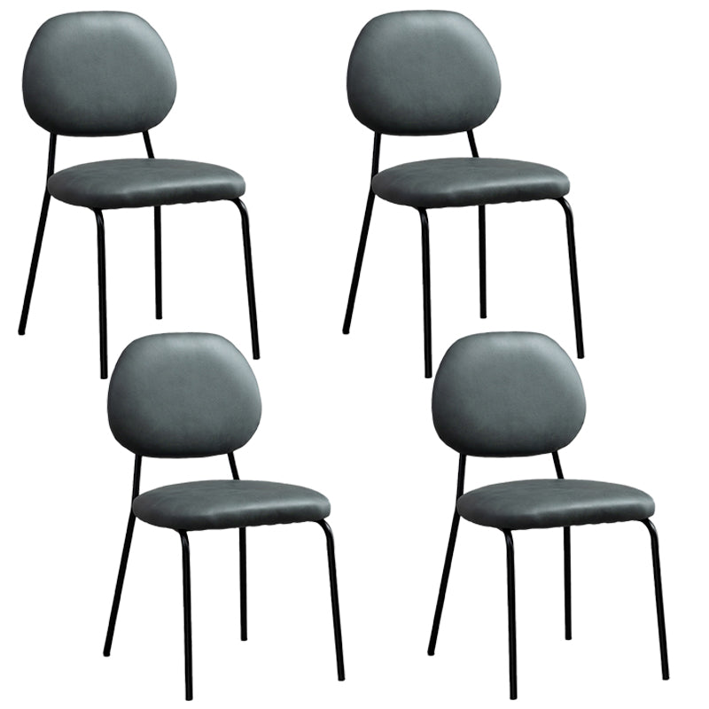 Glam Metal Dining Room Armless Chairs Open Back Dining Side Chair for Restaurant Blackish Green 4 Piece Set Clearhalo ' kitchen&dining_furn' 'Dining Chairs' 'Dining Tables & Seating' 'dining_chair' 'furn' 'furn_dining_chair' 'Furniture' 'furniture_dining_chair' 'Kitchen & Dining Furniture' 'kitchen' 3998634