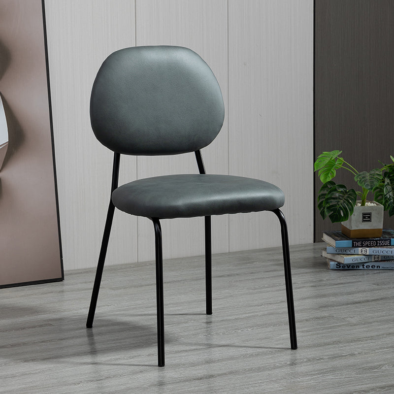 Glam Metal Dining Room Armless Chairs Open Back Dining Side Chair for Restaurant Blackish Green 1 Piece Clearhalo ' kitchen&dining_furn' 'Dining Chairs' 'Dining Tables & Seating' 'dining_chair' 'furn' 'furn_dining_chair' 'Furniture' 'furniture_dining_chair' 'Kitchen & Dining Furniture' 'kitchen' 3998635