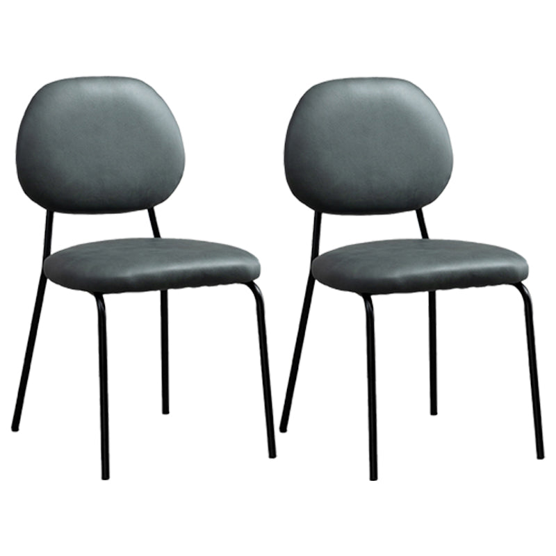 Glam Metal Dining Room Armless Chairs Open Back Dining Side Chair for Restaurant Blackish Green 2 Piece Set Clearhalo ' kitchen&dining_furn' 'Dining Chairs' 'Dining Tables & Seating' 'dining_chair' 'furn' 'furn_dining_chair' 'Furniture' 'furniture_dining_chair' 'Kitchen & Dining Furniture' 'kitchen' 3998636