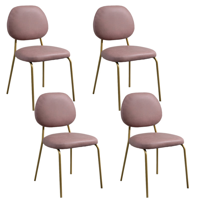 Glam Metal Dining Room Armless Chairs Open Back Dining Side Chair for Restaurant Cameo Brown 4 Piece Set Clearhalo ' kitchen&dining_furn' 'Dining Chairs' 'Dining Tables & Seating' 'dining_chair' 'furn' 'furn_dining_chair' 'Furniture' 'furniture_dining_chair' 'Kitchen & Dining Furniture' 'kitchen' 3998640