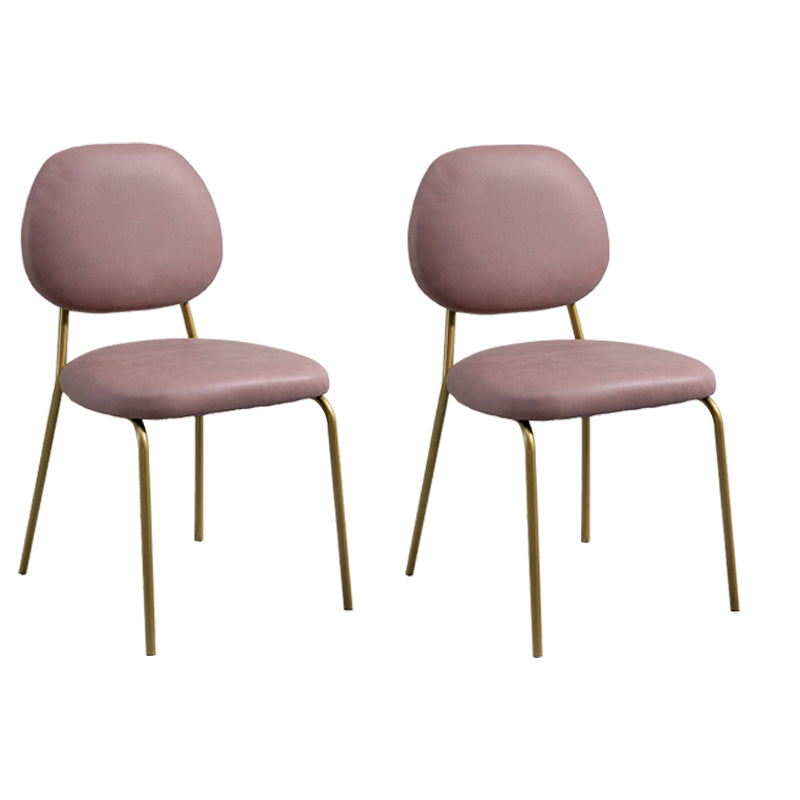 Glam Metal Dining Room Armless Chairs Open Back Dining Side Chair for Restaurant Cameo Brown 2 Piece Set Clearhalo ' kitchen&dining_furn' 'Dining Chairs' 'Dining Tables & Seating' 'dining_chair' 'furn' 'furn_dining_chair' 'Furniture' 'furniture_dining_chair' 'Kitchen & Dining Furniture' 'kitchen' 3998642