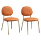 Glam Metal Dining Room Armless Chairs Open Back Dining Side Chair for Restaurant Orange 2 Piece Set Clearhalo ' kitchen&dining_furn' 'Dining Chairs' 'Dining Tables & Seating' 'dining_chair' 'furn' 'furn_dining_chair' 'Furniture' 'furniture_dining_chair' 'Kitchen & Dining Furniture' 'kitchen' 3998645
