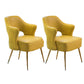 Nordic Metal Dining Room Arm Chairs Open Back Dining Side Chair for Restaurant Yellow 2 Piece Set Clearhalo ' kitchen&dining_furn' 'Dining Chairs' 'Dining Tables & Seating' 'dining_chair' 'furn' 'furn_dining_chair' 'Furniture' 'furniture_dining_chair' 'Kitchen & Dining Furniture' 'kitchen' 3998663