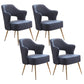 Nordic Metal Dining Room Arm Chairs Open Back Dining Side Chair for Restaurant Dark Blue 4 Piece Set Clearhalo ' kitchen&dining_furn' 'Dining Chairs' 'Dining Tables & Seating' 'dining_chair' 'furn' 'furn_dining_chair' 'Furniture' 'furniture_dining_chair' 'Kitchen & Dining Furniture' 'kitchen' 3998666