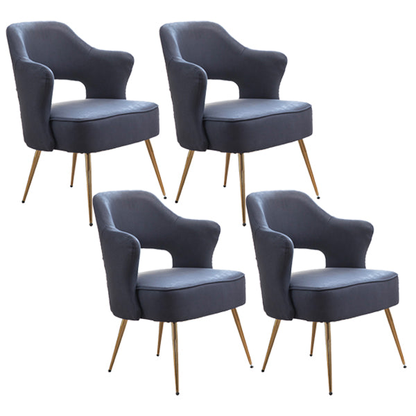 Nordic Metal Dining Room Arm Chairs Open Back Dining Side Chair for Restaurant Dark Blue 4 Piece Set Clearhalo ' kitchen&dining_furn' 'Dining Chairs' 'Dining Tables & Seating' 'dining_chair' 'furn' 'furn_dining_chair' 'Furniture' 'furniture_dining_chair' 'Kitchen & Dining Furniture' 'kitchen' 3998666