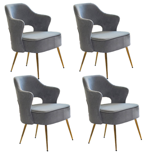Nordic Metal Dining Room Arm Chairs Open Back Dining Side Chair for Restaurant Grey 4 Piece Set Clearhalo ' kitchen&dining_furn' 'Dining Chairs' 'Dining Tables & Seating' 'dining_chair' 'furn' 'furn_dining_chair' 'Furniture' 'furniture_dining_chair' 'Kitchen & Dining Furniture' 'kitchen' 3998674