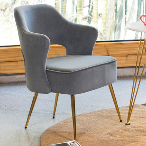 Nordic Metal Dining Room Arm Chairs Open Back Dining Side Chair for Restaurant Grey 1 Piece Clearhalo ' kitchen&dining_furn' 'Dining Chairs' 'Dining Tables & Seating' 'dining_chair' 'furn' 'furn_dining_chair' 'Furniture' 'furniture_dining_chair' 'Kitchen & Dining Furniture' 'kitchen' 3998675