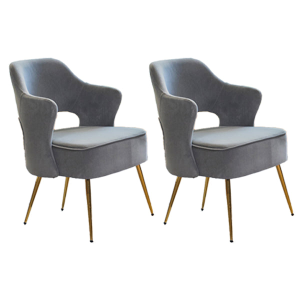 Nordic Metal Dining Room Arm Chairs Open Back Dining Side Chair for Restaurant Grey 2 Piece Set Clearhalo ' kitchen&dining_furn' 'Dining Chairs' 'Dining Tables & Seating' 'dining_chair' 'furn' 'furn_dining_chair' 'Furniture' 'furniture_dining_chair' 'Kitchen & Dining Furniture' 'kitchen' 3998676