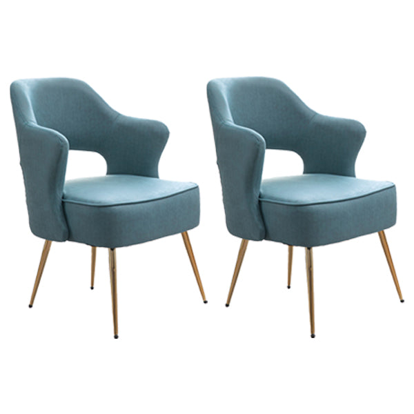 Nordic Metal Dining Room Arm Chairs Open Back Dining Side Chair for Restaurant Blue 2 Piece Set Clearhalo ' kitchen&dining_furn' 'Dining Chairs' 'Dining Tables & Seating' 'dining_chair' 'furn' 'furn_dining_chair' 'Furniture' 'furniture_dining_chair' 'Kitchen & Dining Furniture' 'kitchen' 3998679