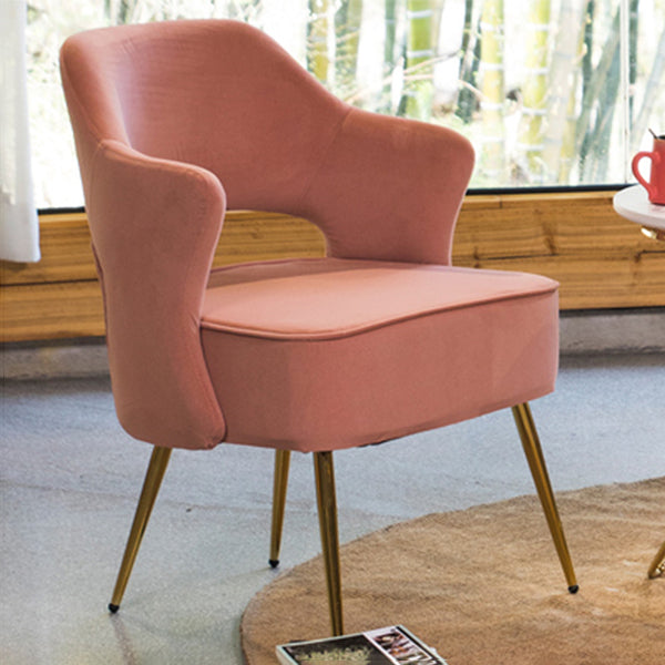 Nordic Metal Dining Room Arm Chairs Open Back Dining Side Chair for Restaurant Cameo Brown 1 Piece Clearhalo ' kitchen&dining_furn' 'Dining Chairs' 'Dining Tables & Seating' 'dining_chair' 'furn' 'furn_dining_chair' 'Furniture' 'furniture_dining_chair' 'Kitchen & Dining Furniture' 'kitchen' 3998681