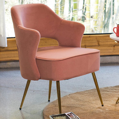 Nordic Metal Dining Room Arm Chairs Open Back Dining Side Chair for Restaurant Cameo Brown 1 Piece Clearhalo ' kitchen&dining_furn' 'Dining Chairs' 'Dining Tables & Seating' 'dining_chair' 'furn' 'furn_dining_chair' 'Furniture' 'furniture_dining_chair' 'Kitchen & Dining Furniture' 'kitchen' 3998681