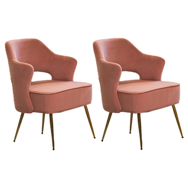 Nordic Metal Dining Room Arm Chairs Open Back Dining Side Chair for Restaurant Cameo Brown 2 Piece Set Clearhalo ' kitchen&dining_furn' 'Dining Chairs' 'Dining Tables & Seating' 'dining_chair' 'furn' 'furn_dining_chair' 'Furniture' 'furniture_dining_chair' 'Kitchen & Dining Furniture' 'kitchen' 3998682