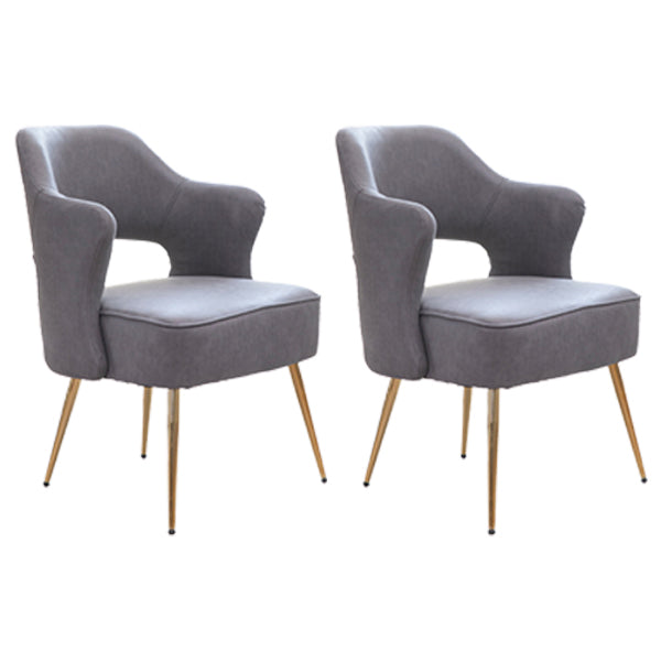 Nordic Metal Dining Room Arm Chairs Open Back Dining Side Chair for Restaurant Dark Gray 2 Piece Set Clearhalo ' kitchen&dining_furn' 'Dining Chairs' 'Dining Tables & Seating' 'dining_chair' 'furn' 'furn_dining_chair' 'Furniture' 'furniture_dining_chair' 'Kitchen & Dining Furniture' 'kitchen' 3998685